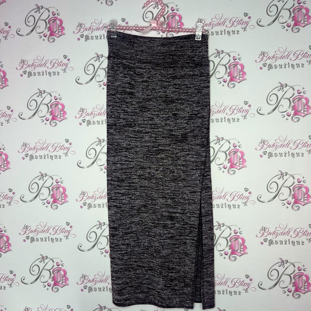 Wilfred free skirt Heathered purple white leg slit long stretchy soft comfy